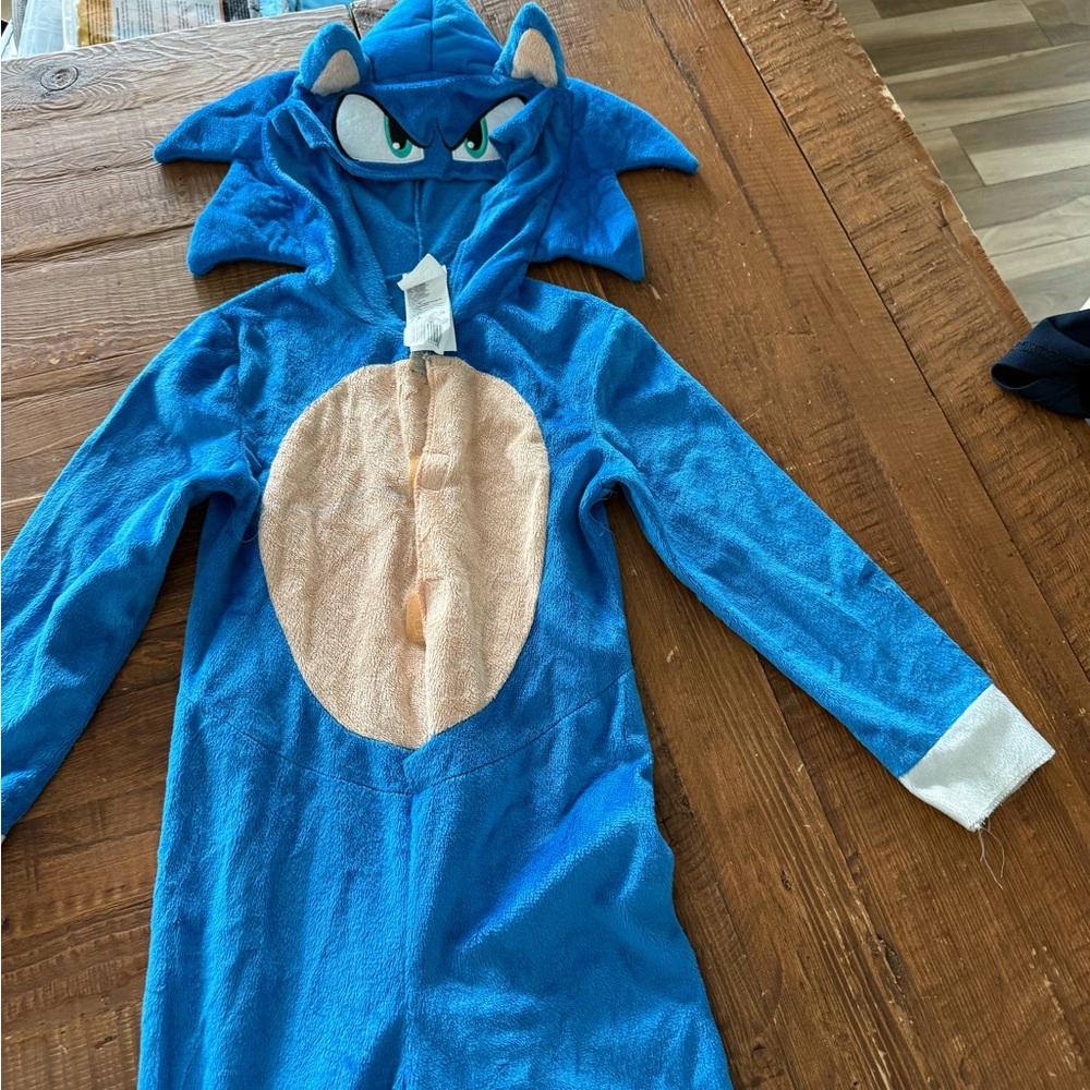 Sonic super soft pj/ costume 
Used- white areas have some stains